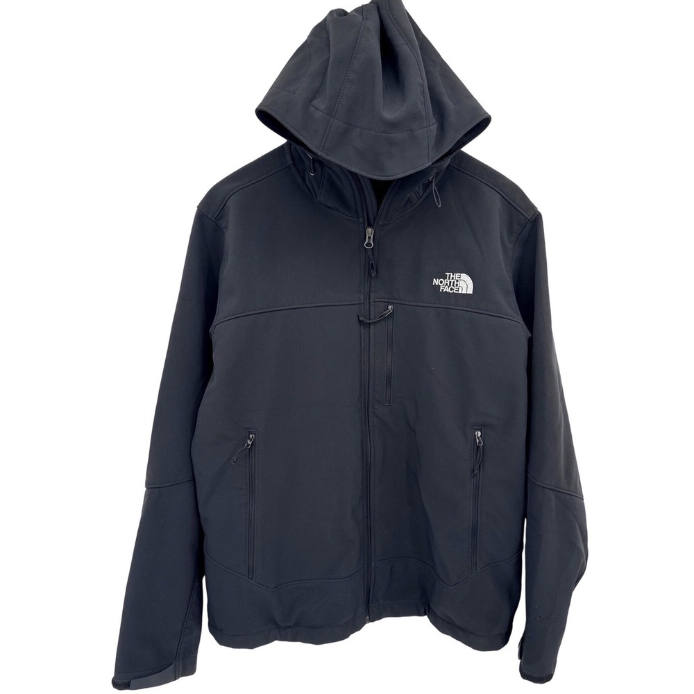 The North Face Mens Apex Bionic Softshell Jacket L Black Hooded Full Zip